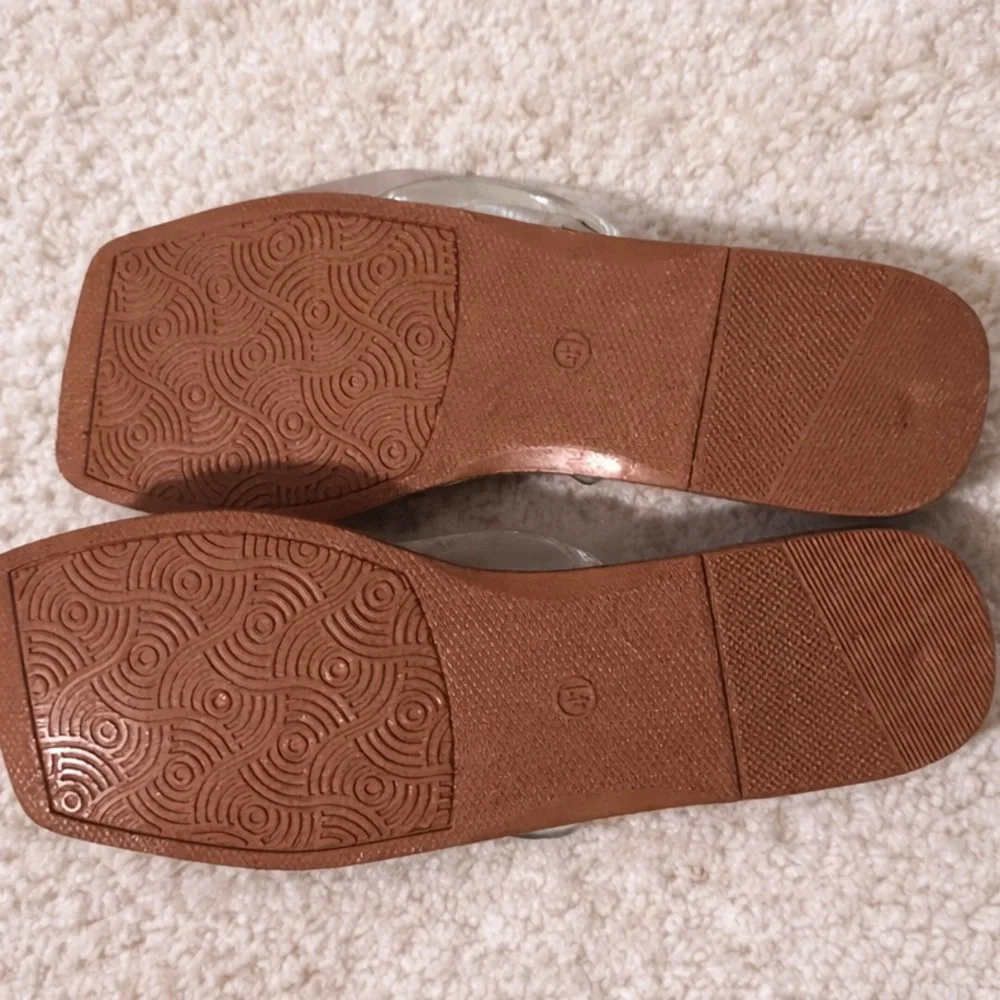 ZARA Zebra Print Flip Flop Sandals Clear Strap Thong Slides Size 41 / US 10 - Picture 3 of 6